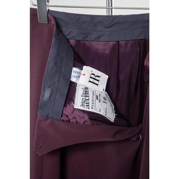 Jean Paul Gaultier Vintage Burgundy Midi Skirt - Picture 3 of 3